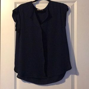 Navy blue flowy top